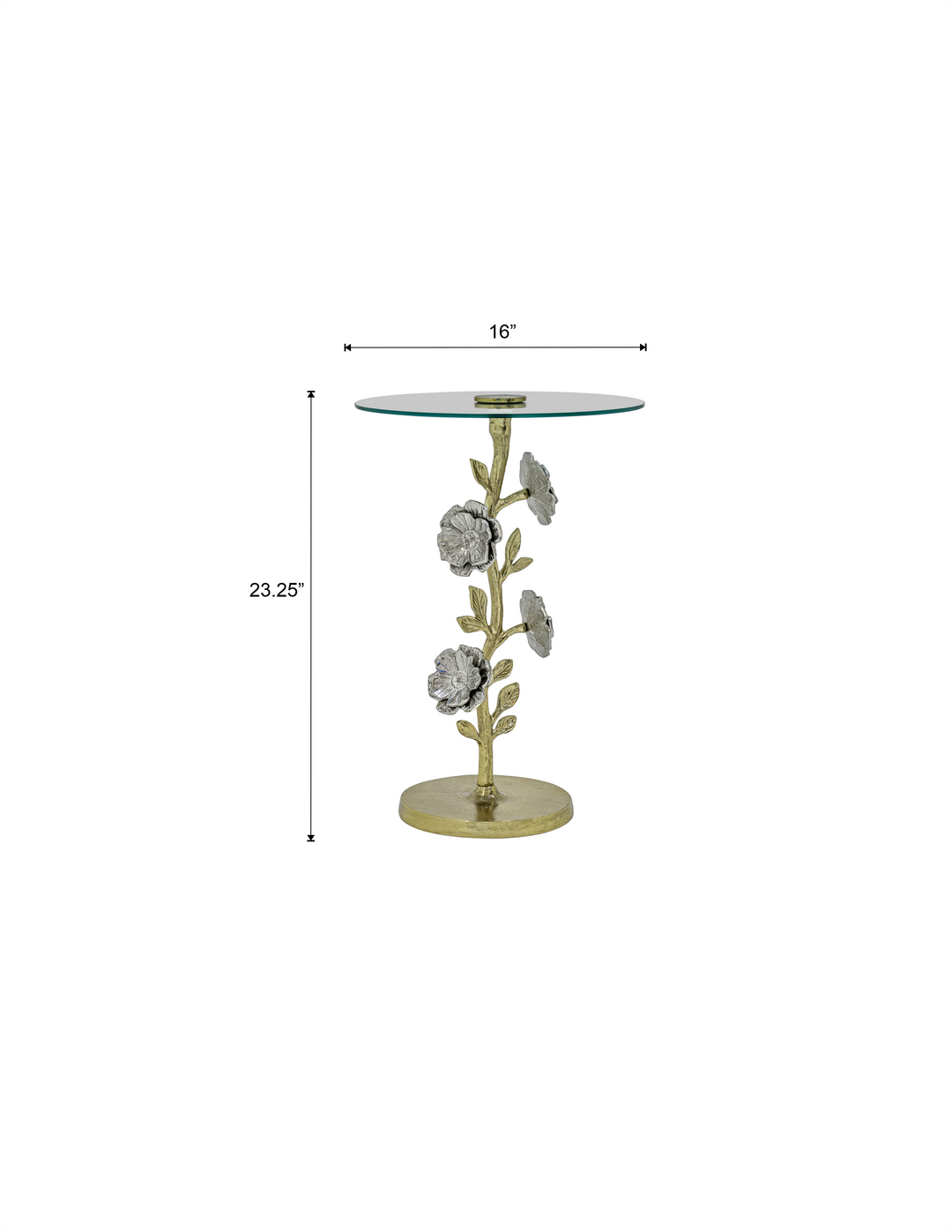 Side Table with Glass Top | Aluminum Base | Modern Accent