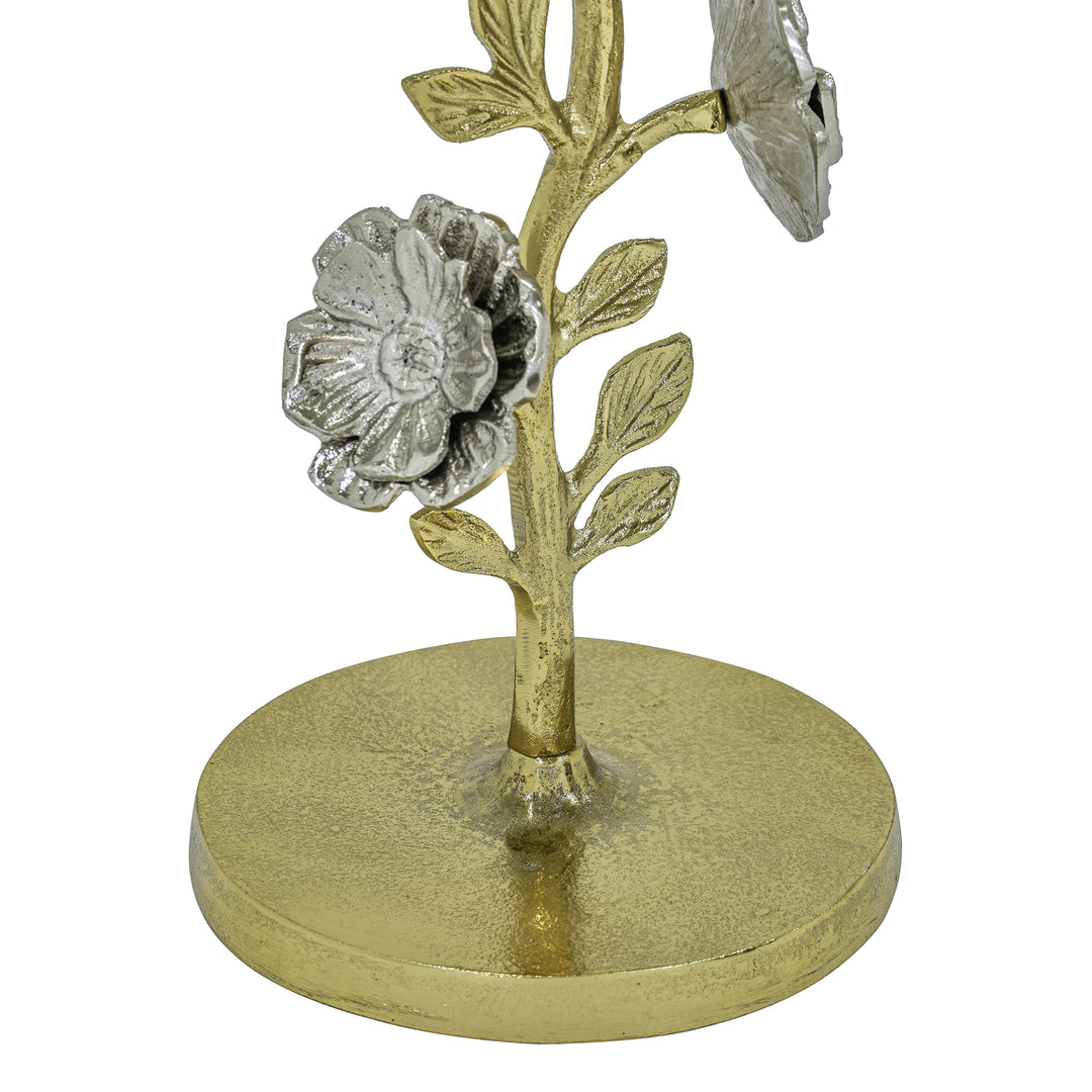 Side Table with Glass Top | Aluminum Base | Modern Accent