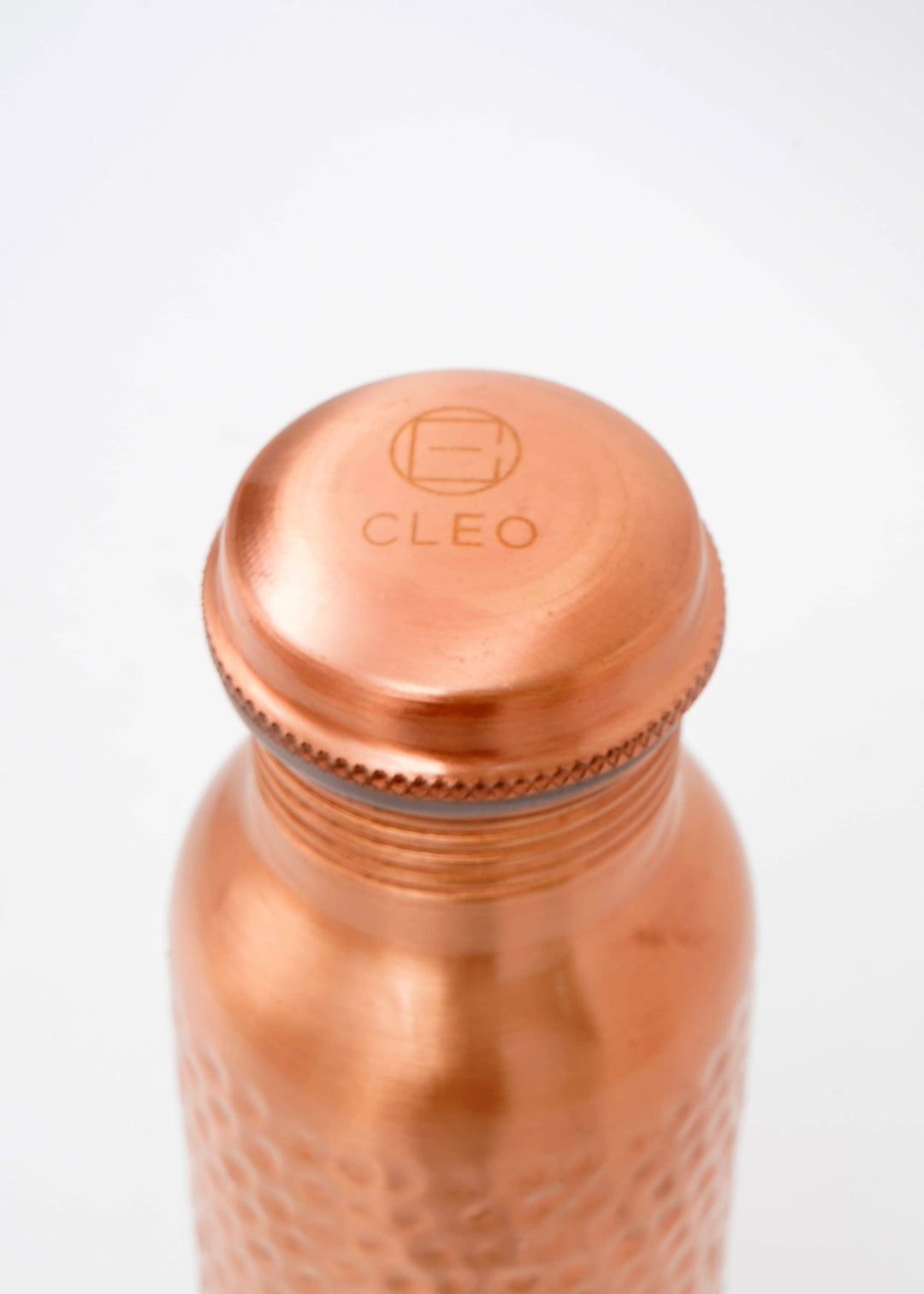 Cleo Home Pure Hammered Copper Bottle With Bag & Coir Brush