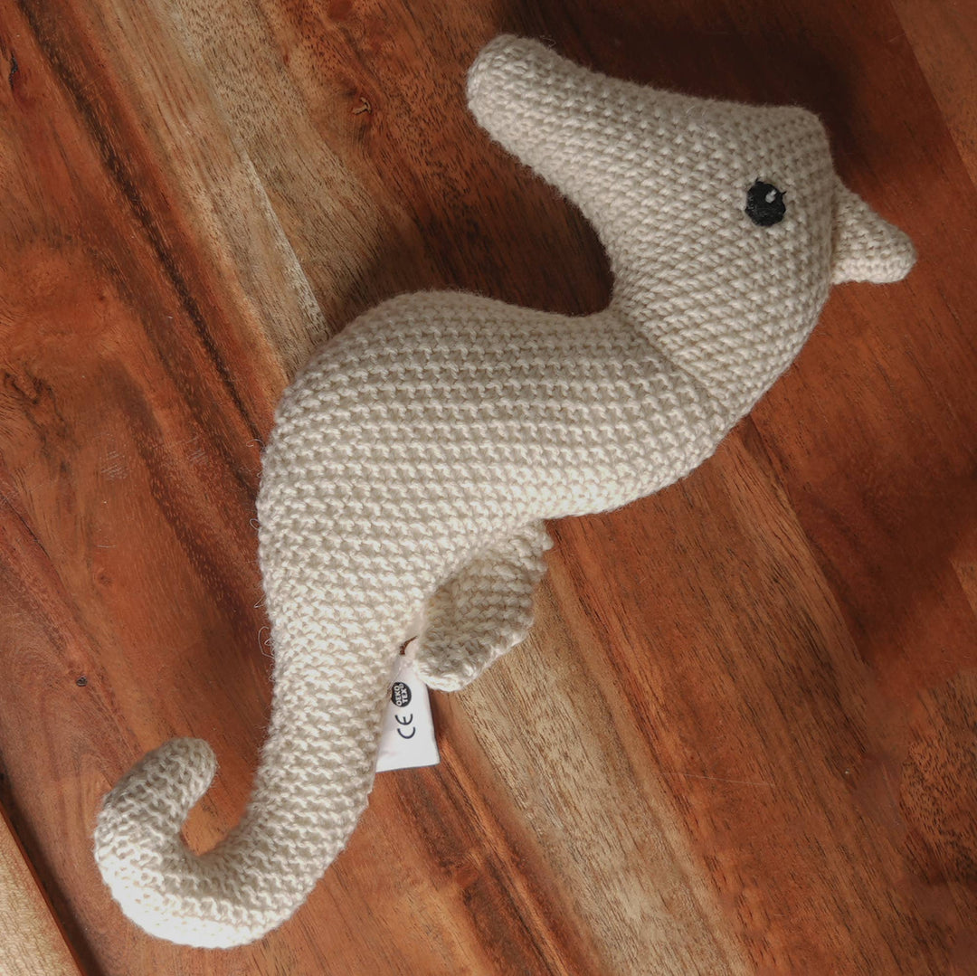 Handmade Cotton Knitted Seahorse Plush Toy for Babies & Kids