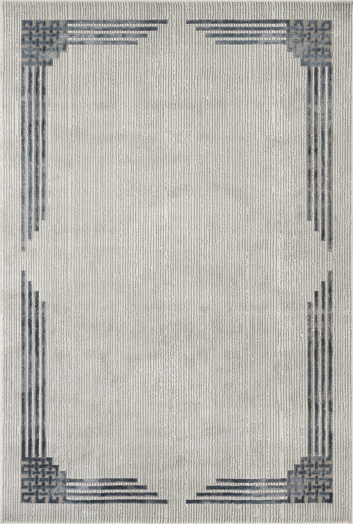Troy Modern Border Area Rug | Soft Polyester Rug with Contemporary Frame Design | Indoor Rug for Living Room, Bedroom & Dining Room