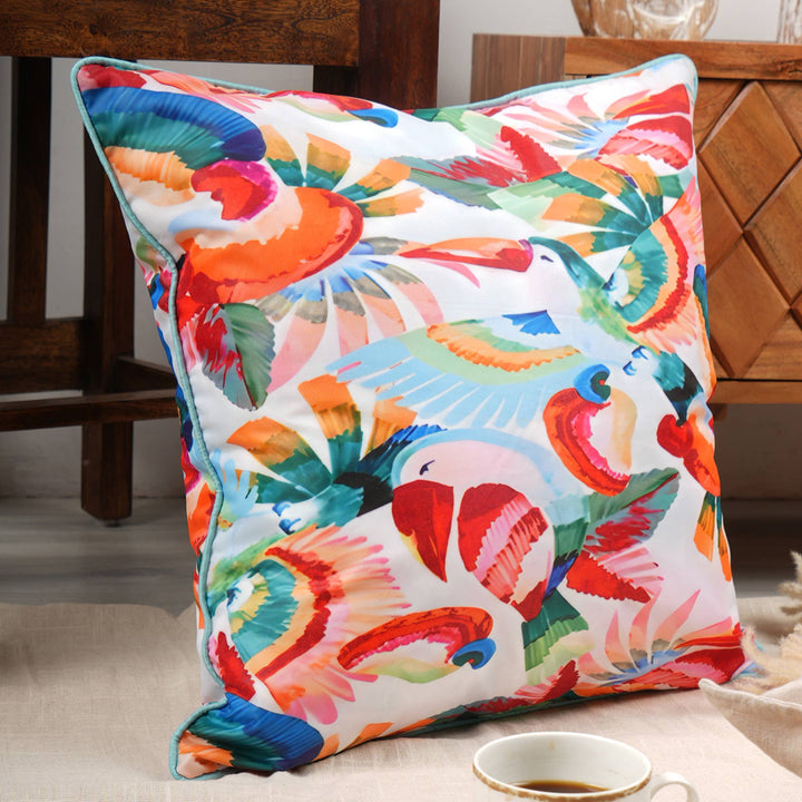 Tropical Birds Printed Decorative Pillow