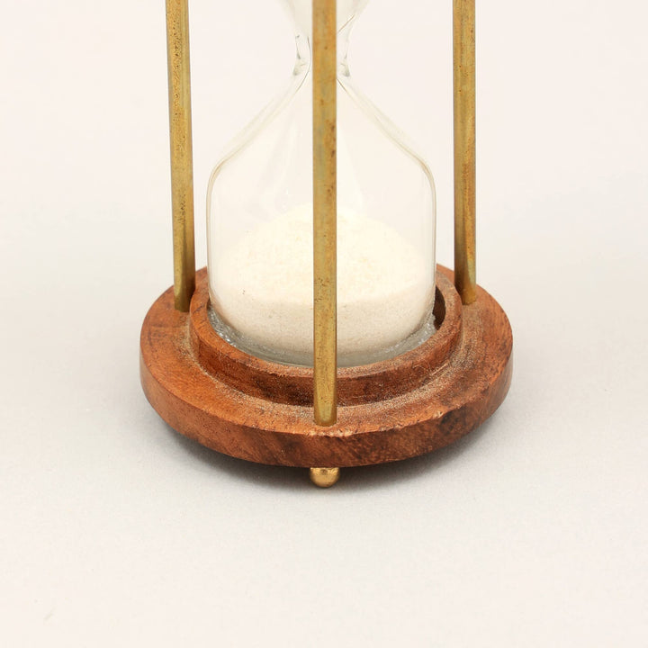 Decorative Brass Frame Sand Timer - Hourglass (2.25"X2.25"X4.25")