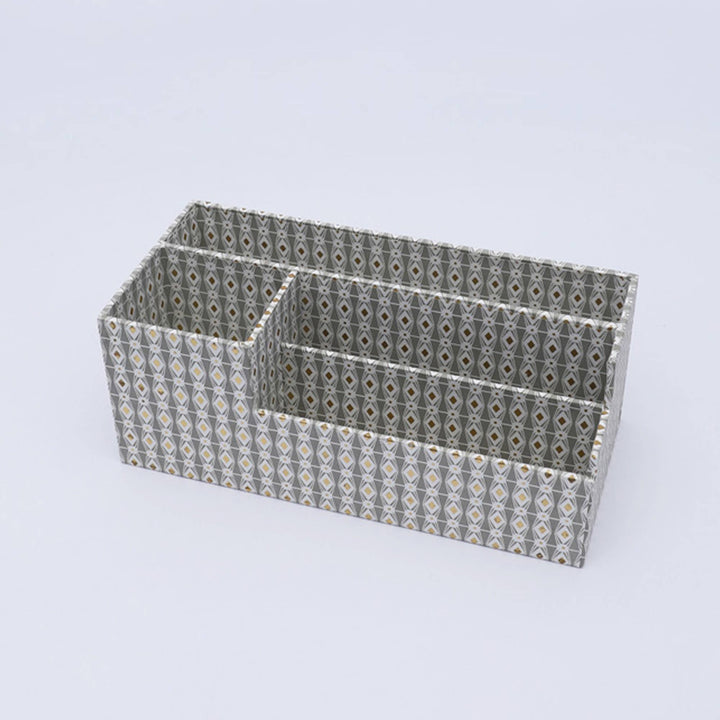 Desk Organizer / Grey - Recycled Cotton Paper / 13 X 5.75 X 5 Inches (L X W X H) / Moq - 2 Pcs