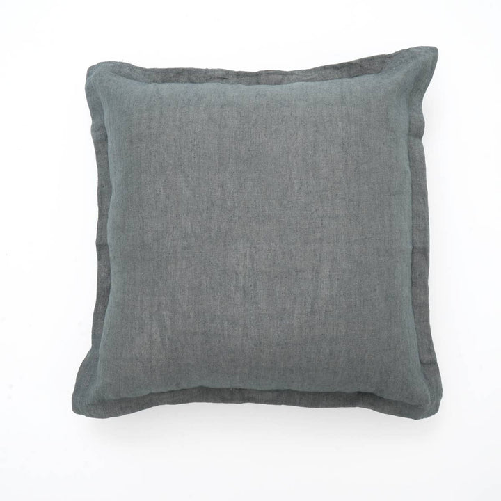 Linen Solid Cushion with Flanges (Grey)