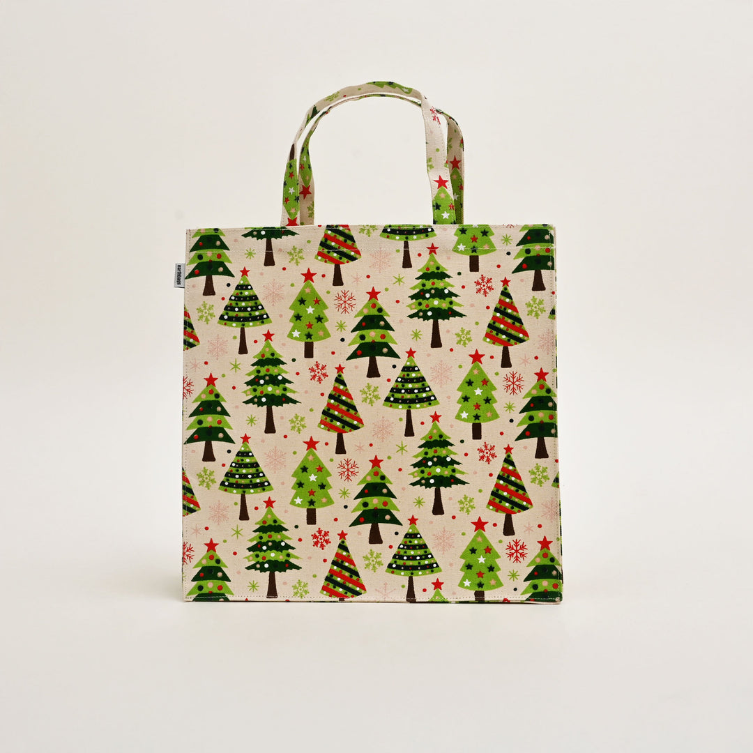 Gift Bag | Laminated Printed Christmas Canvas Bag with Allover Print