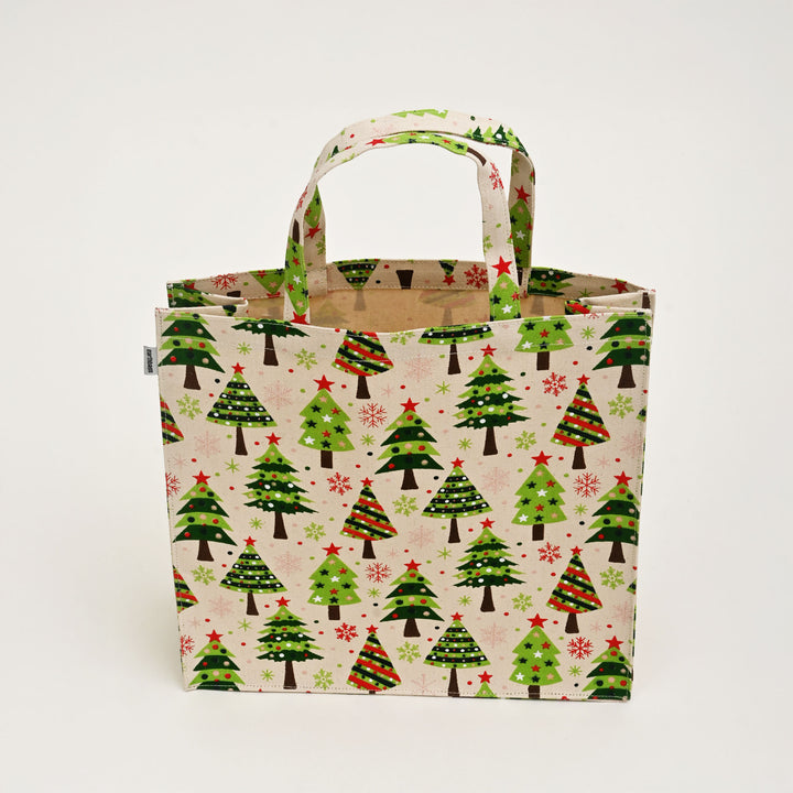 Gift Bag | Laminated Printed Christmas Canvas Bag with Allover Print