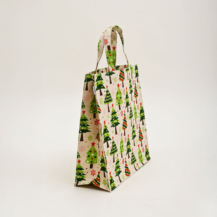 Gift Bag | Laminated Printed Christmas Canvas Bag with Allover Print