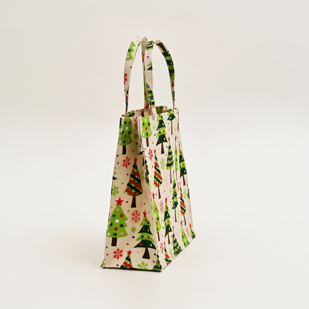 Gift Bag | Laminated Printed Christmas Canvas Bag with Allover Print