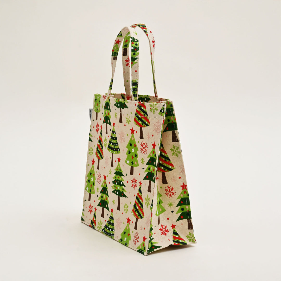 Gift Bag | Laminated Printed Christmas Canvas Bag with Allover Print