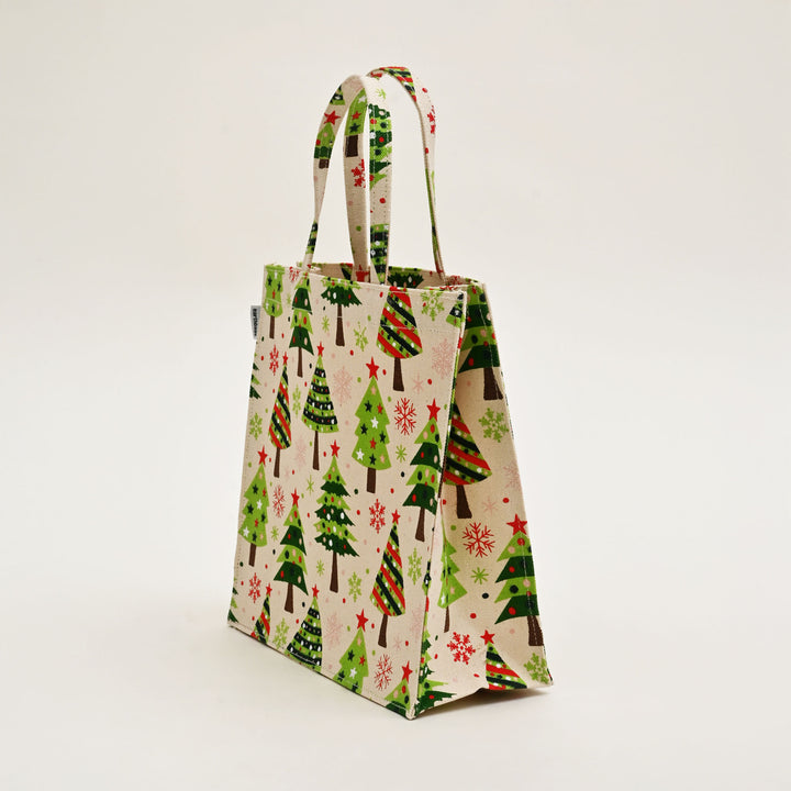 Gift Bag | Laminated Printed Christmas Canvas Bag with Allover Print