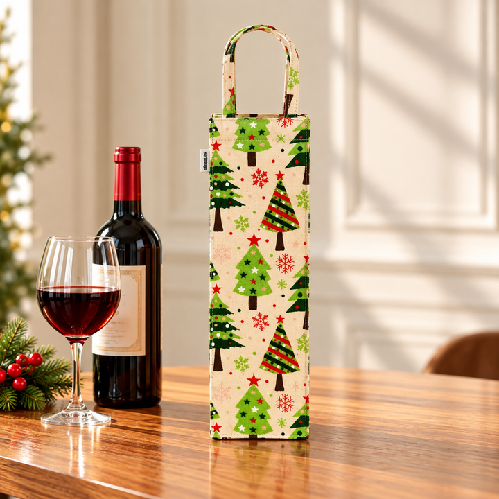 Gift Bag | Laminated Printed Christmas Canvas Bag with Allover Print
