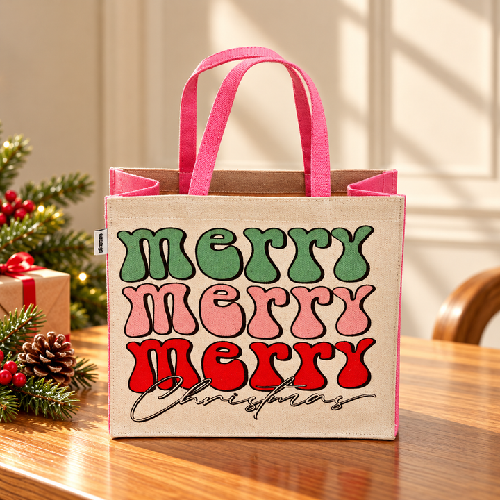 Gift Bag | Laminated Printed Christmas Canvas Bag