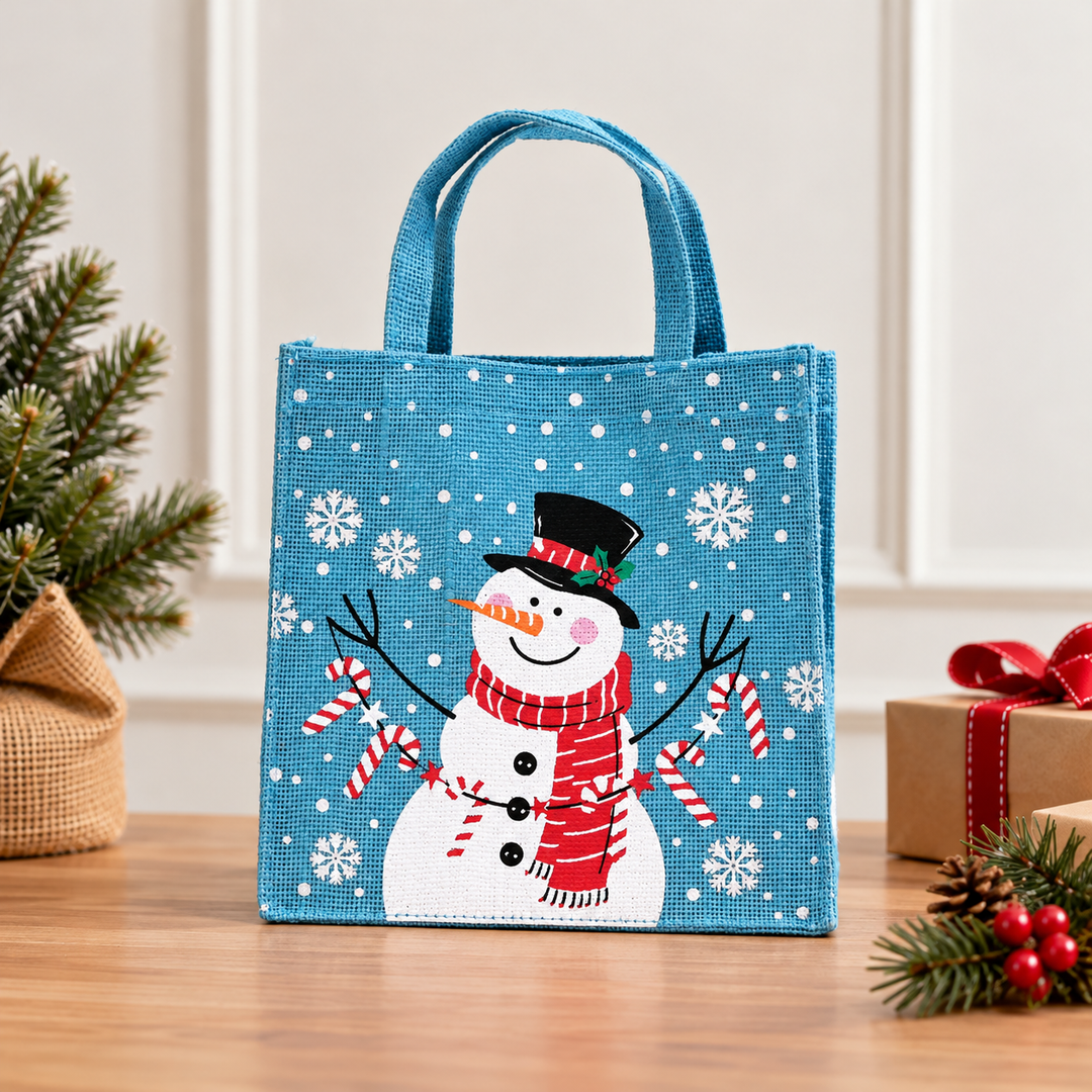 Christmas Gift Bag | Laminated Printed Gift Bag | Ice Blue