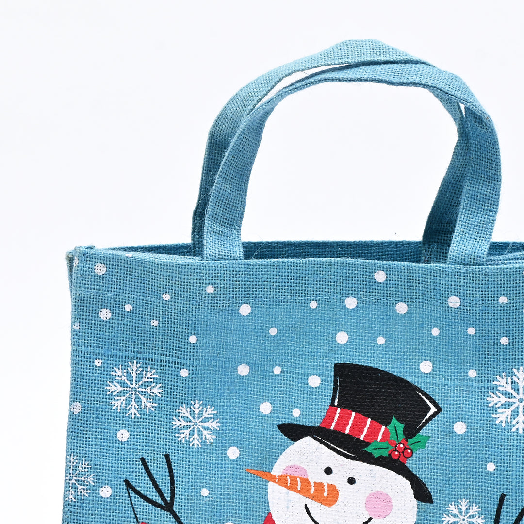 Christmas Gift Bag | Laminated Printed Gift Bag | Ice Blue