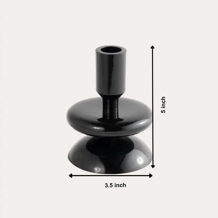 Black Aluminum Candle Holder for Home Décor, 5 Inch