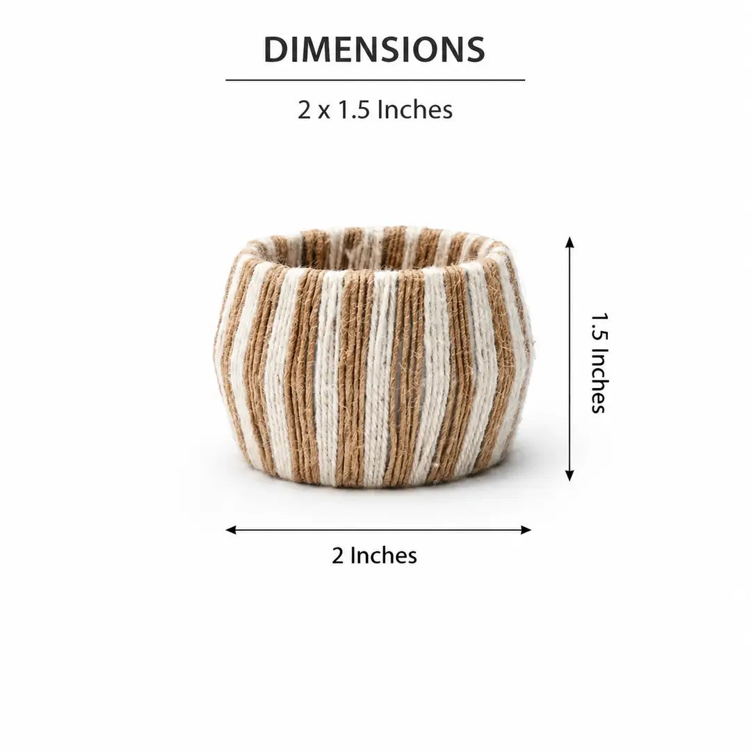Thread Napkin Rings | Set of 4 | 100% Mango Wood