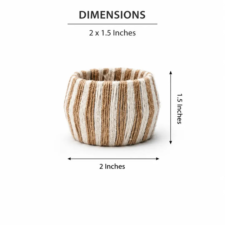 Thread Napkin Rings | Set of 4 | 100% Mango Wood