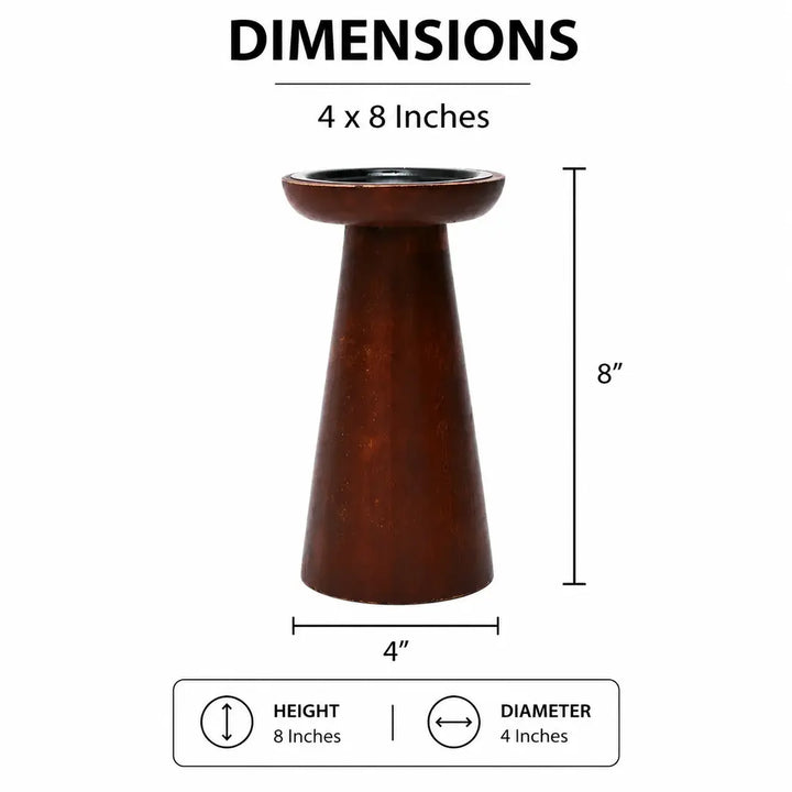 Candle Holder | Natural Finish | Mango Wood | Home Decor