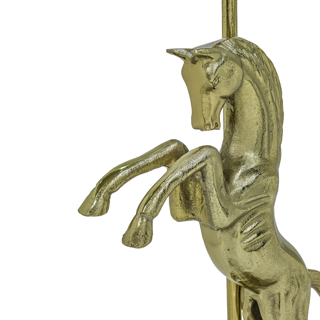 Horse Side Table with White Marble Top | Sculptural Side Table