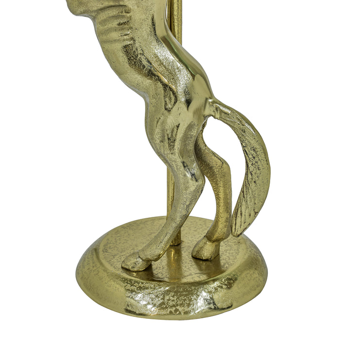 Horse Side Table with White Marble Top | Sculptural Side Table