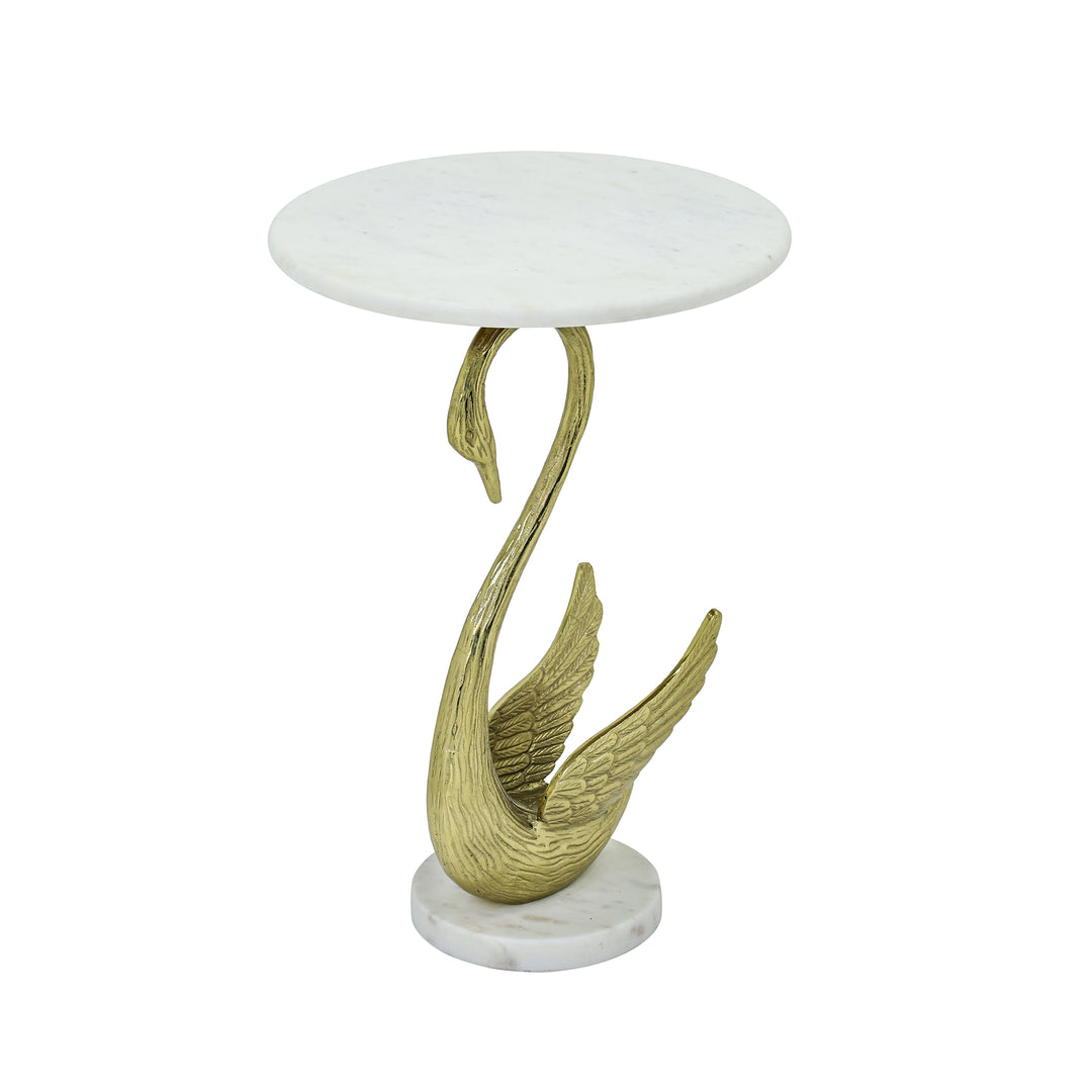 Side Table with Marble Top | Sculptural Side Table