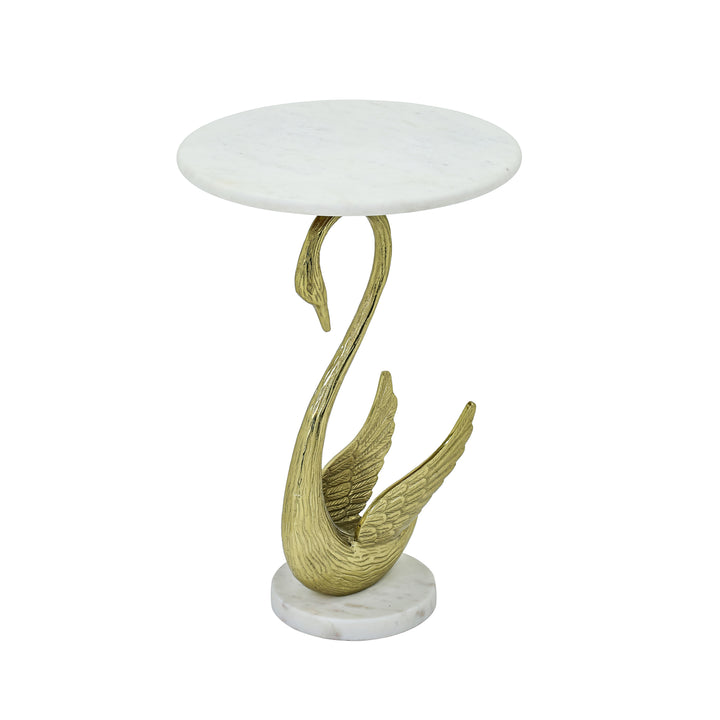 Side Table with Marble Top | Sculptural Side Table