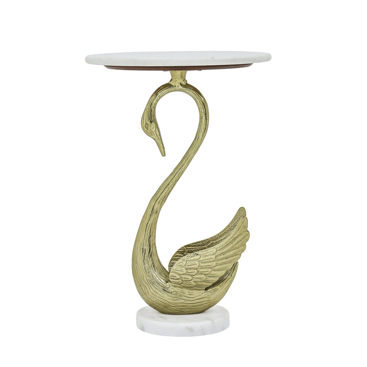 Side Table with Marble Top | Sculptural Side Table