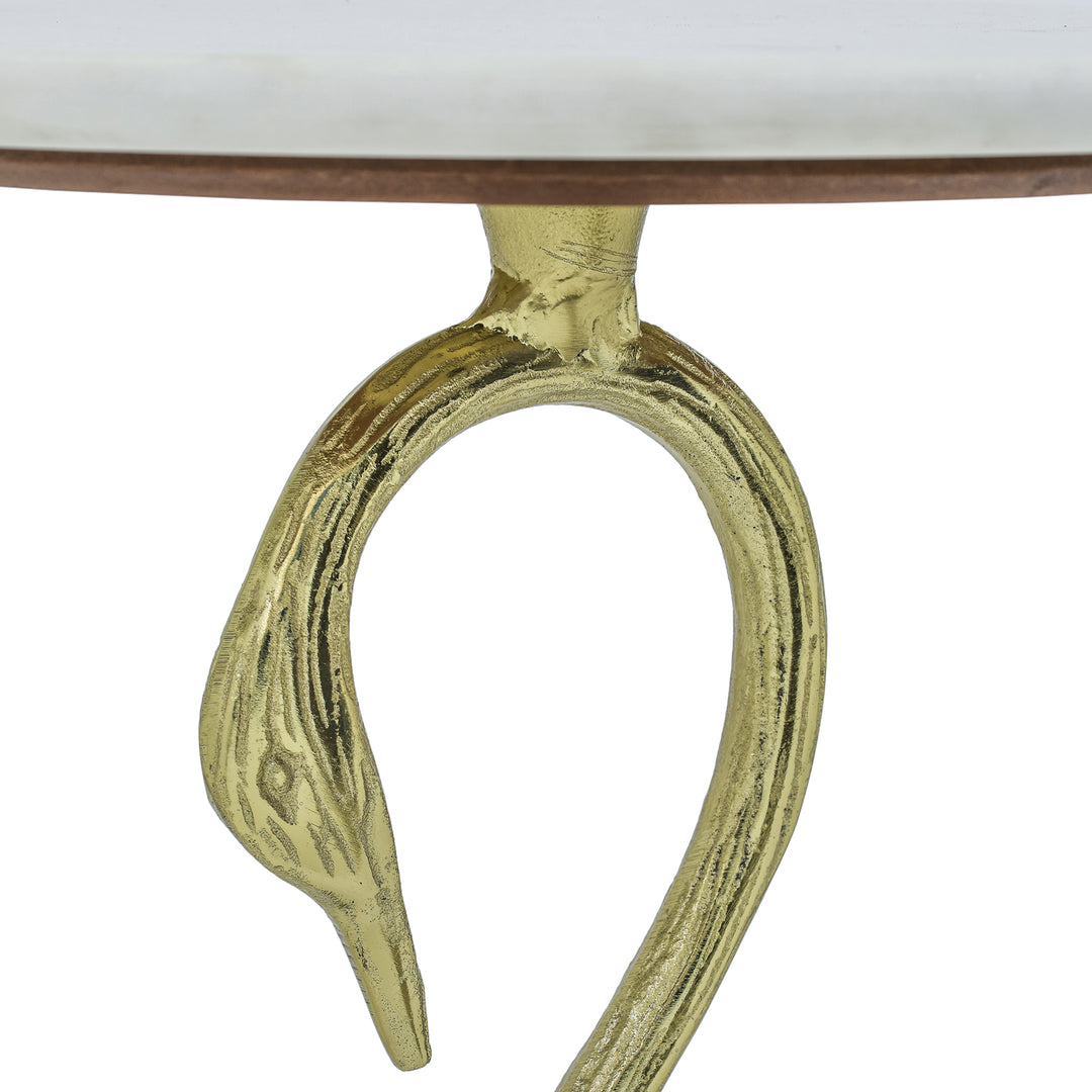 Side Table with Marble Top | Sculptural Side Table