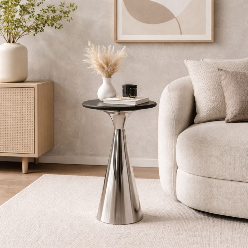 Side Table | Black Marble Top |  Modern Design