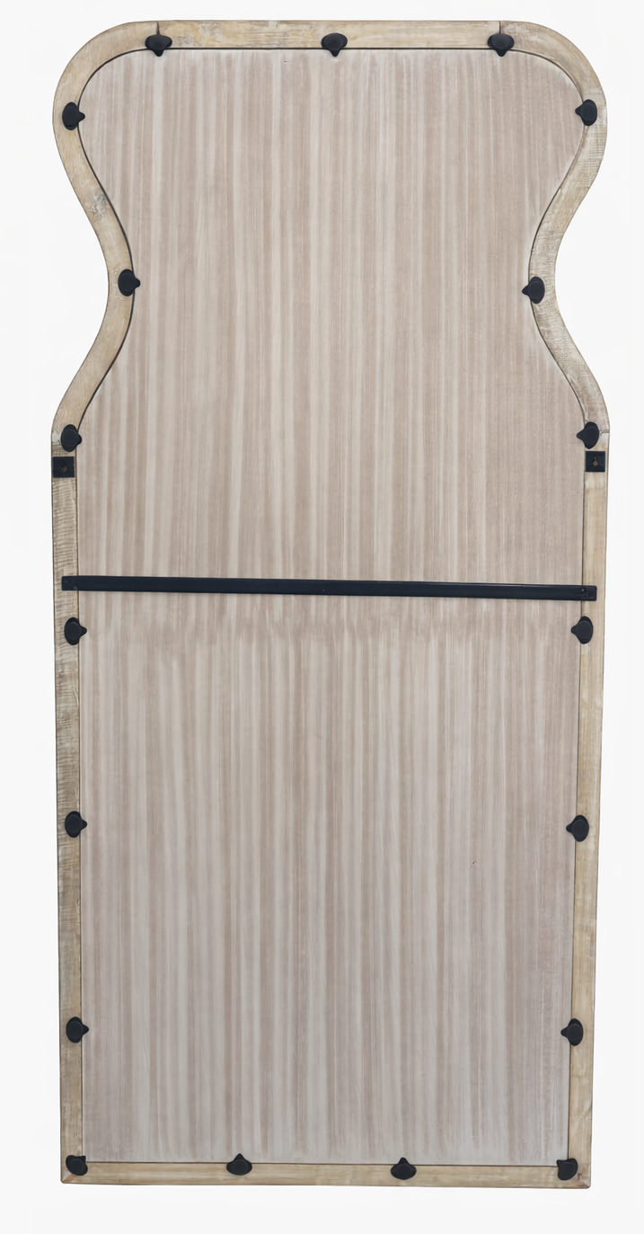 Decorative Full-Length Wall Mirror with Mango Wood Frame, 32X70"