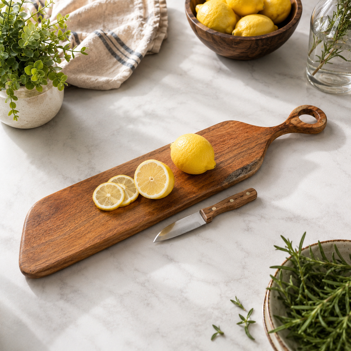 Long Handle Acacia Wood Cutting Board | Chopping Board