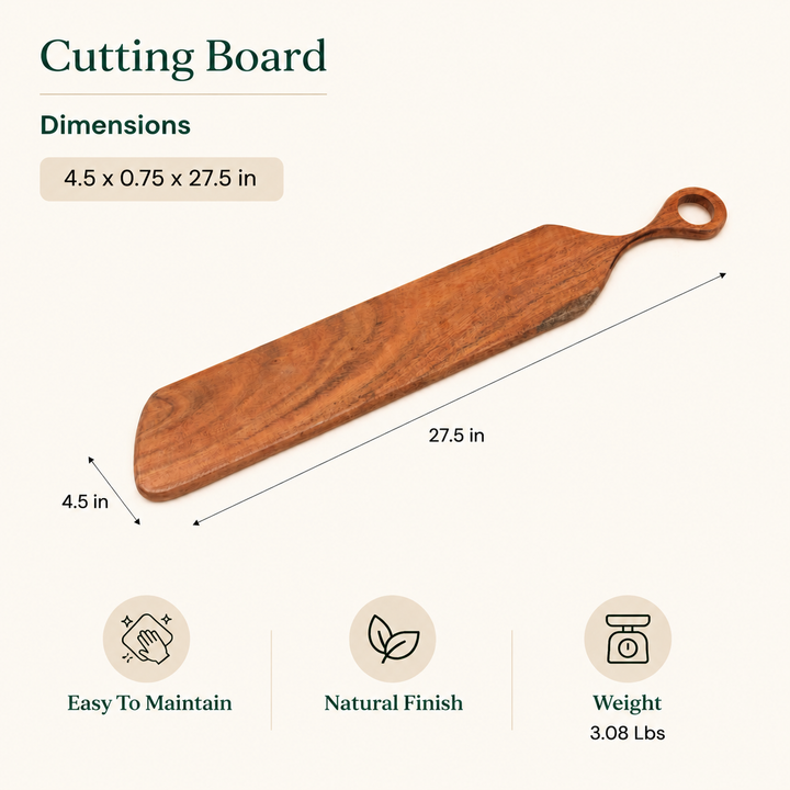 Long Handle Acacia Wood Cutting Board | Chopping Board