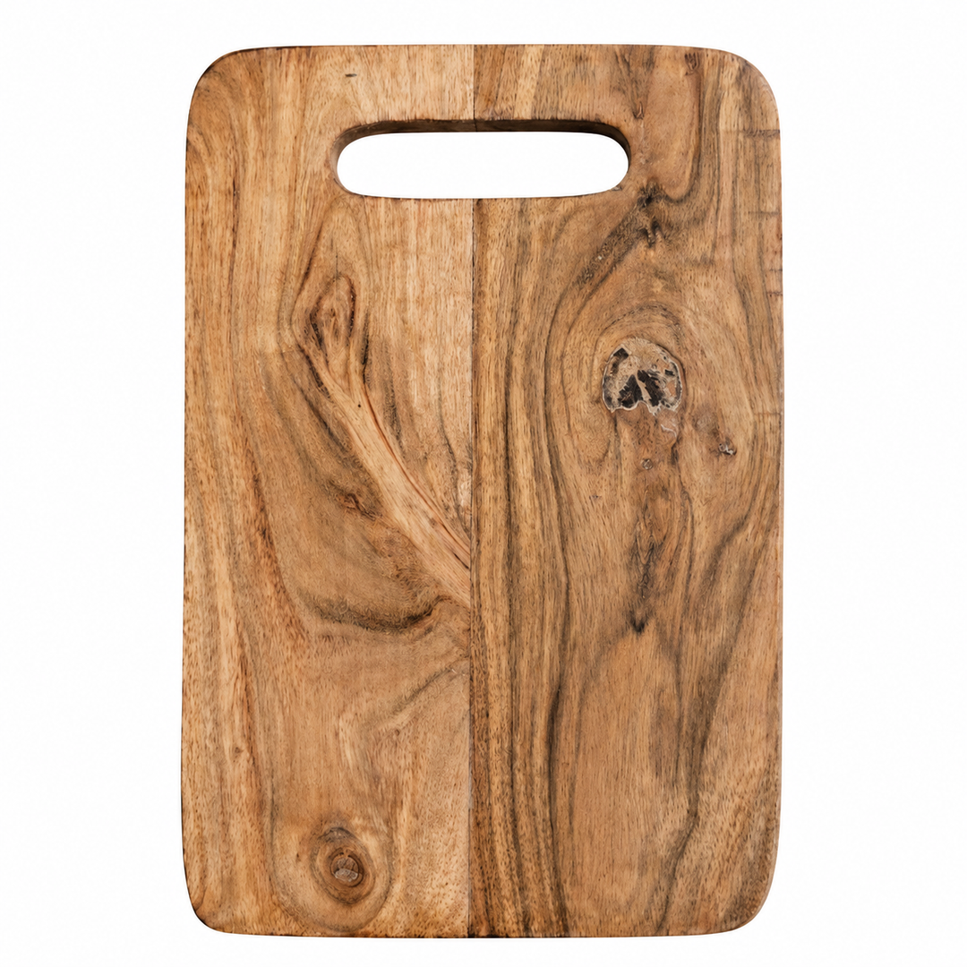 Acacia Wood Cutting Board with Built-In Handle, 8x0.75x12"