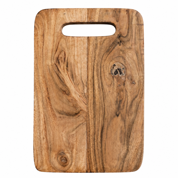 Acacia Wood Cutting Board with Built-In Handle, 8x0.75x12"