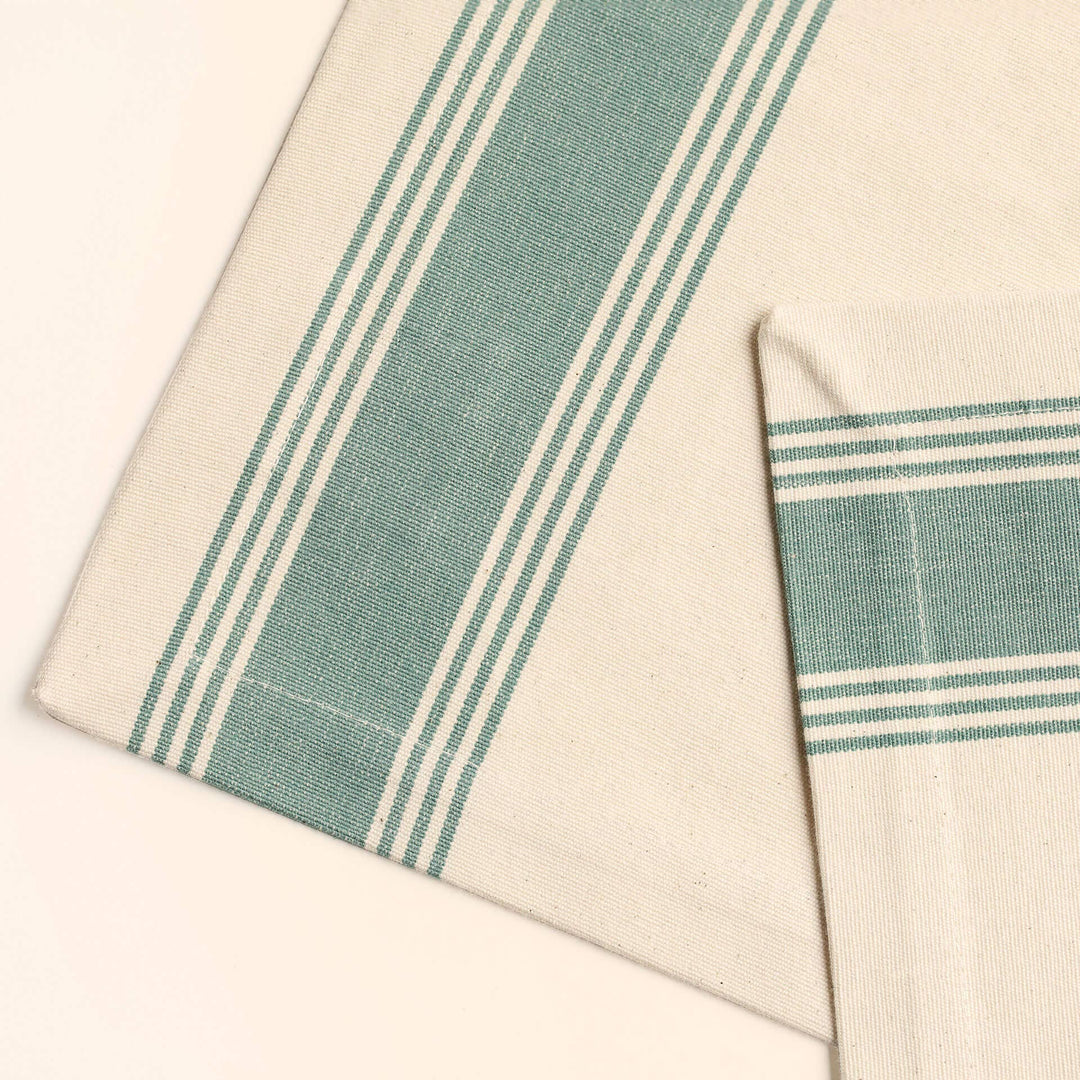 Teal Blue Border 100% Cotton Placemat / Set Of 6 / 18.5 X 18.5 Inches (L X W) / Moq - 7 Sets