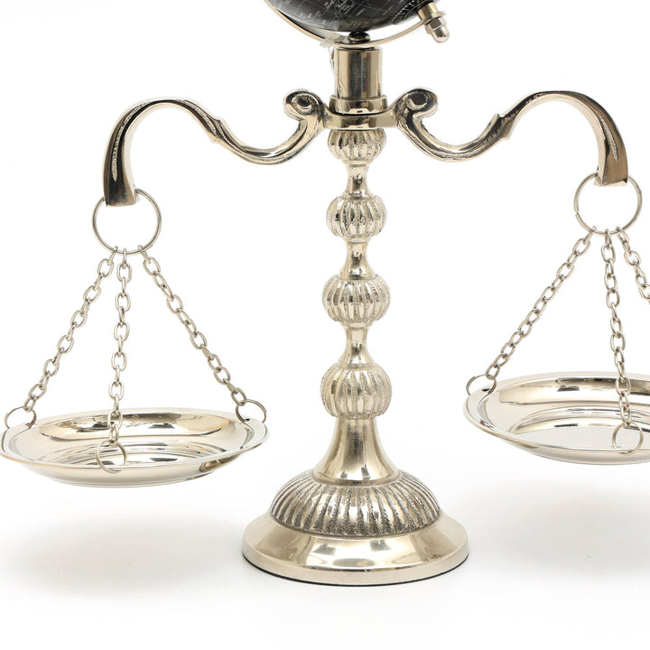 Vintage Style Libra With Globe-Scale Tray-Unique Centerpiece Stand