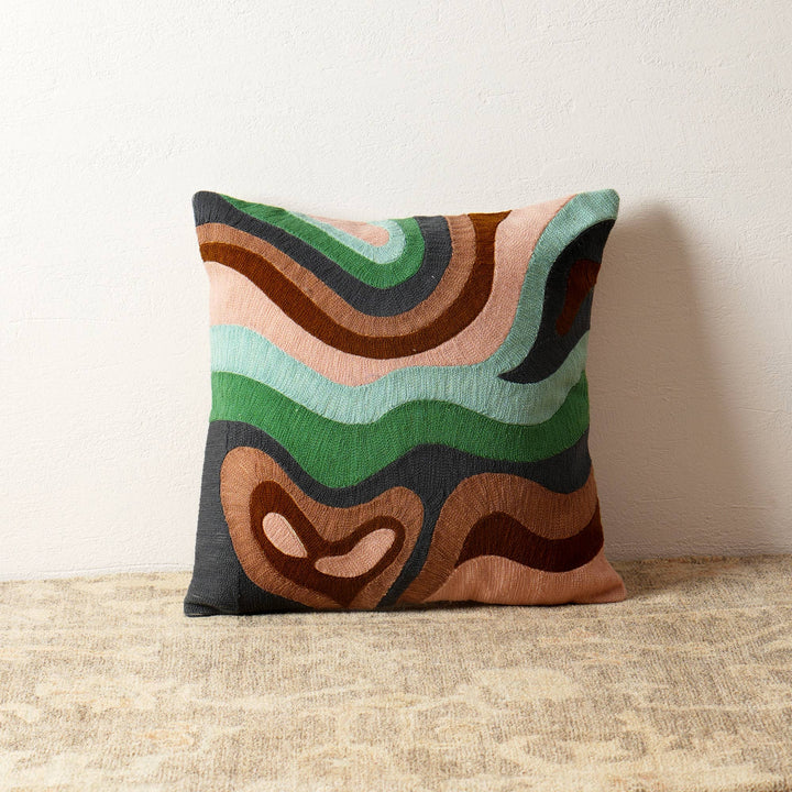 Decorative Cotton Embroidered Throw Pillow - 18" X 18"