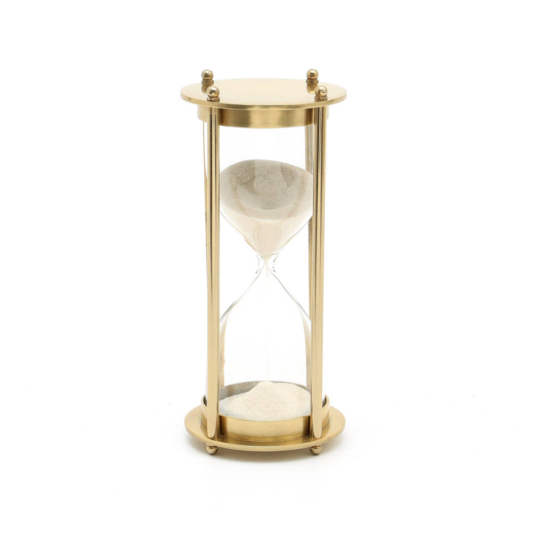 Decorative Aluminum Frame Sand Timer - Hourglass (2.75"X2.75"X6")