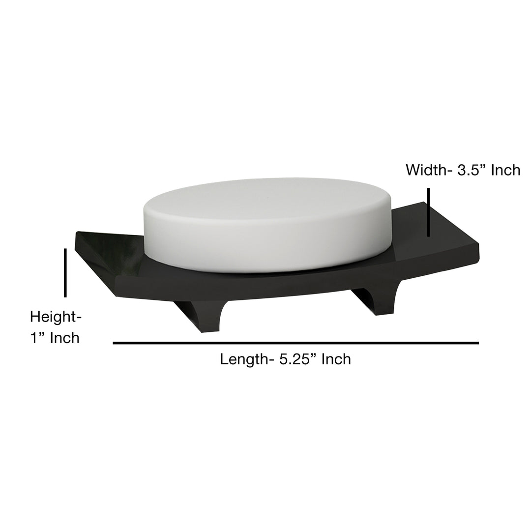 Soap Dish for Bathroom Counter,Shower & Kitchen | Black Resin Finish