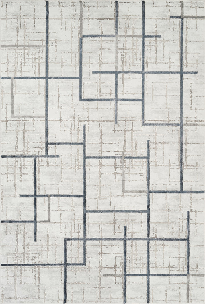 Troy Modern Geometric Area Rug  | Soft Polyester Rug | Contemporary Abstract Line Design Indoor Rug for Living Room, Bedroom & Dining Room