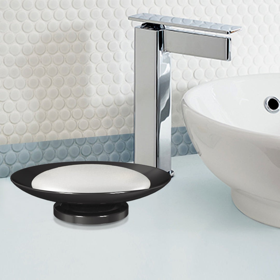 Soap Dish for Bathroom Counter,Shower & Kitchen | Black Nickel