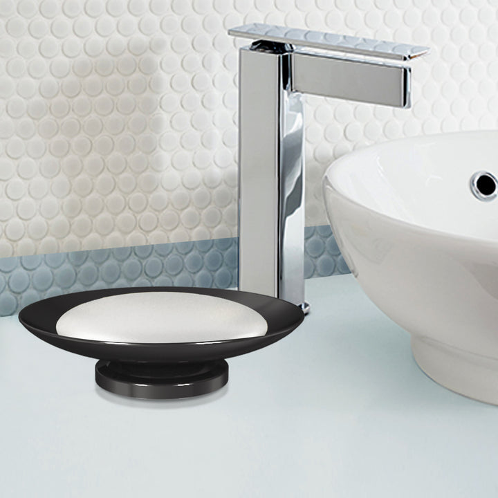 Soap Dish for Bathroom Counter,Shower & Kitchen | Black Nickel