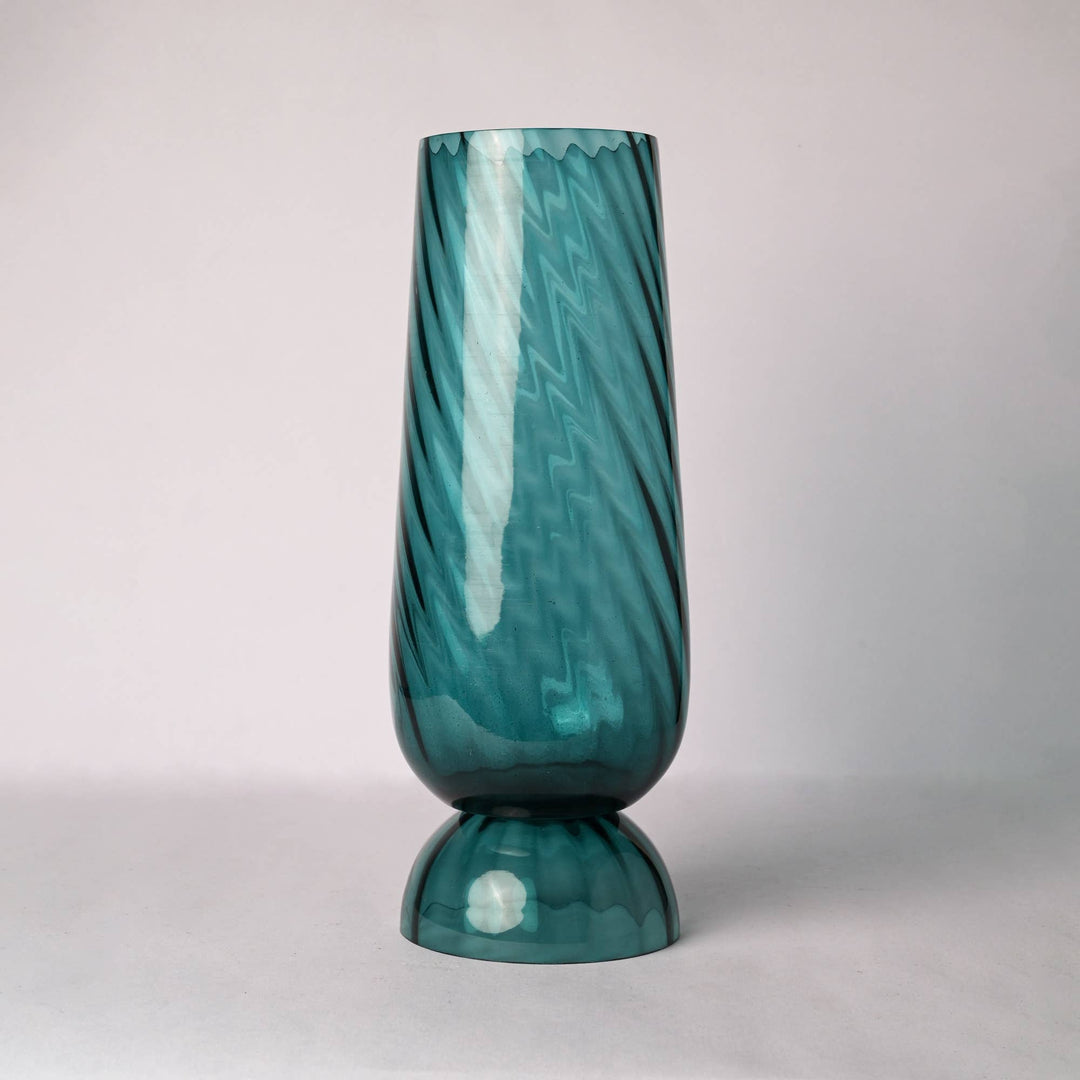 Blue Optic Vase With Base