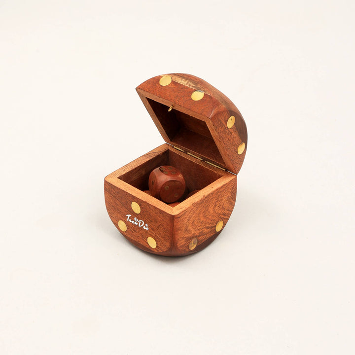 Wooden Brown Dice With Natural Finish