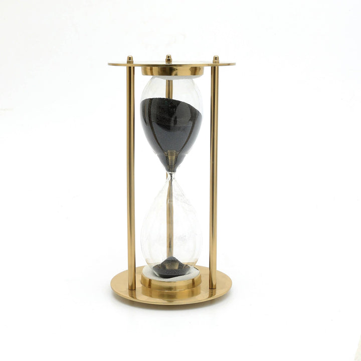 Decorative Aluminum Frame Sand Timer - Hourglass (6.25"X6.25"X11")