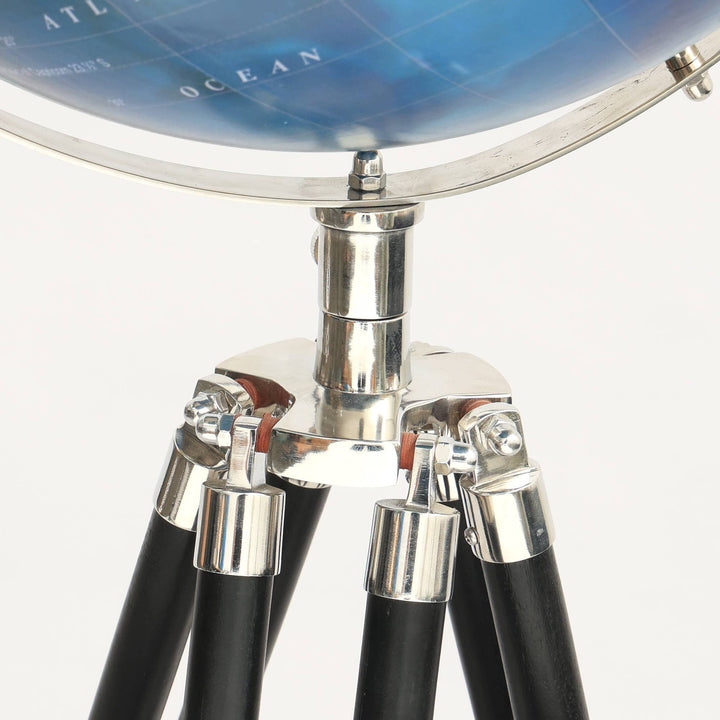 Decorative Globe on Aluminum Tripod Stand - 51"(H)