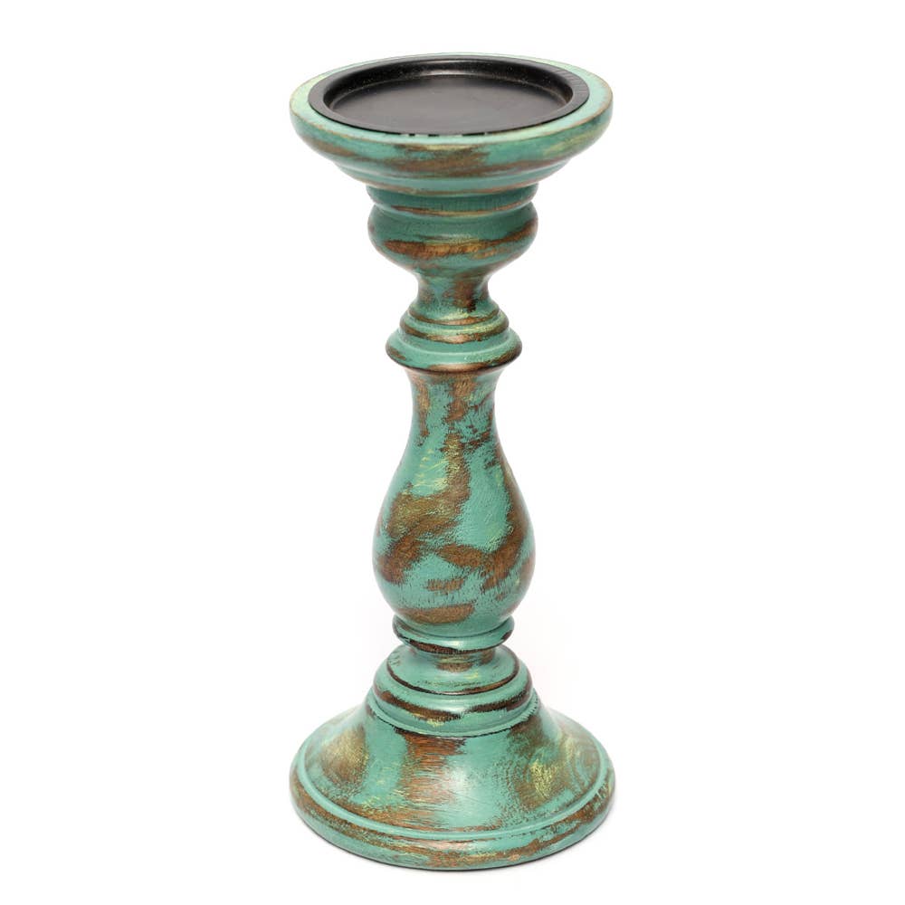 Candle Holder - Green Antique