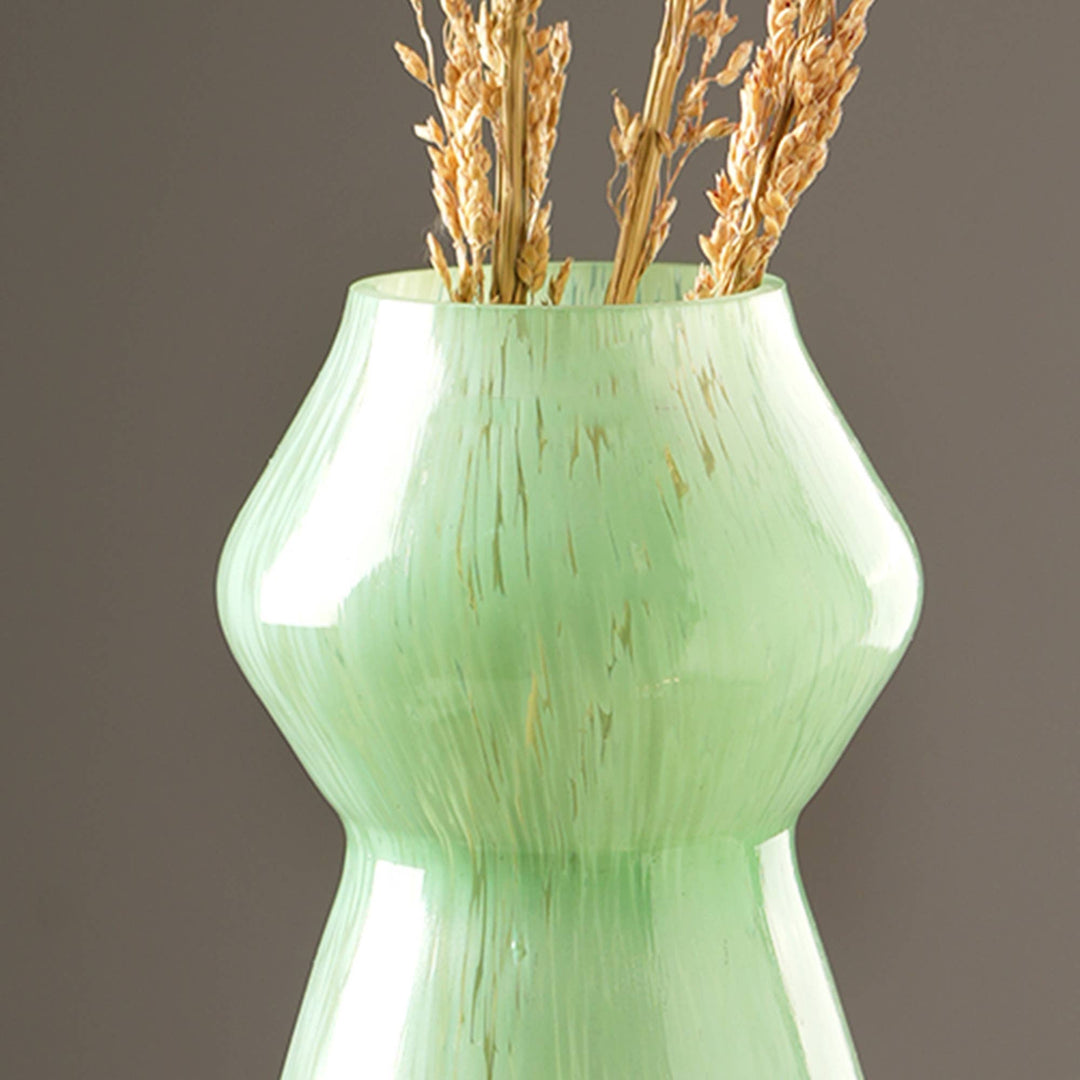 White Splutter Green Glass Vase