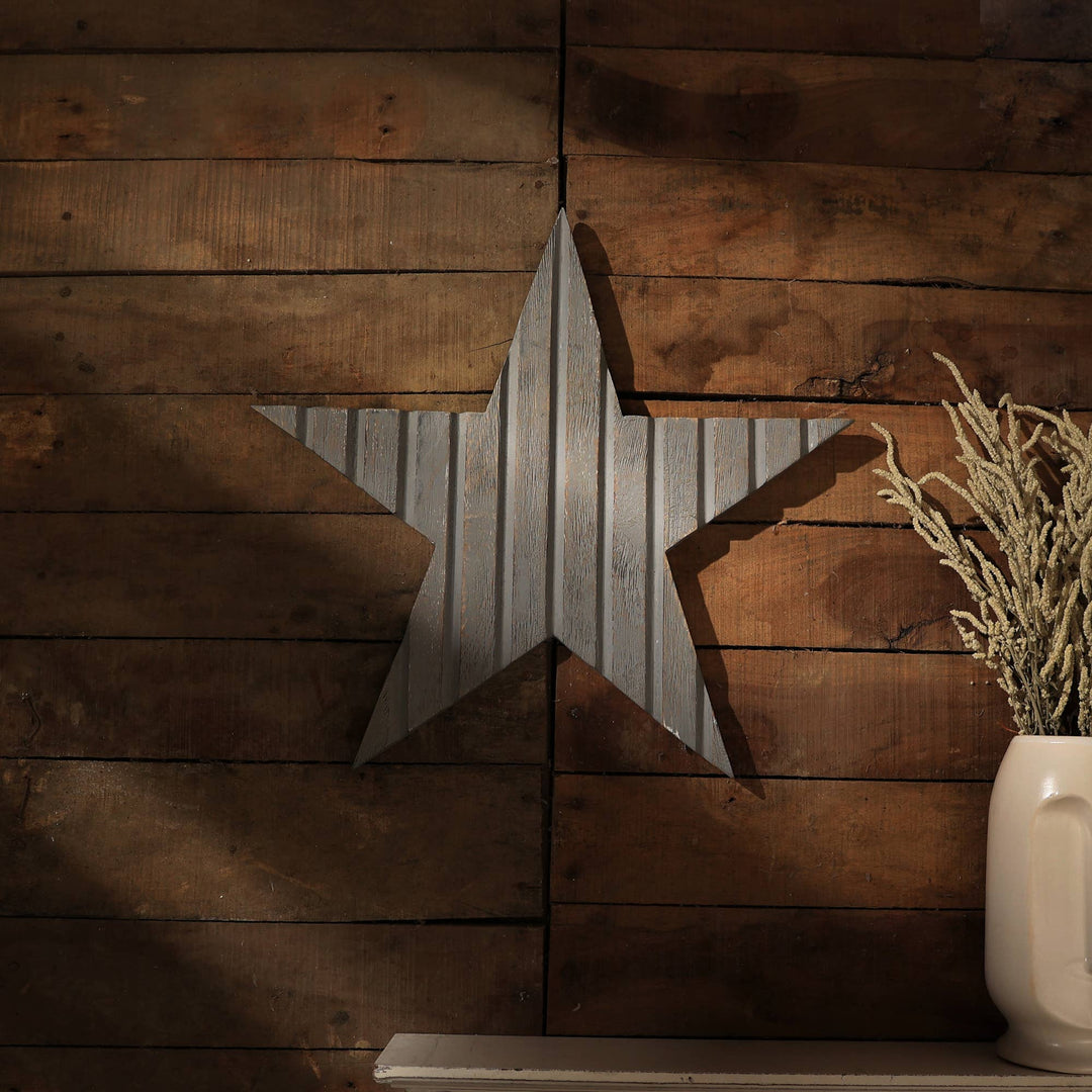 Hand Craved Wooden Star Wall Decor